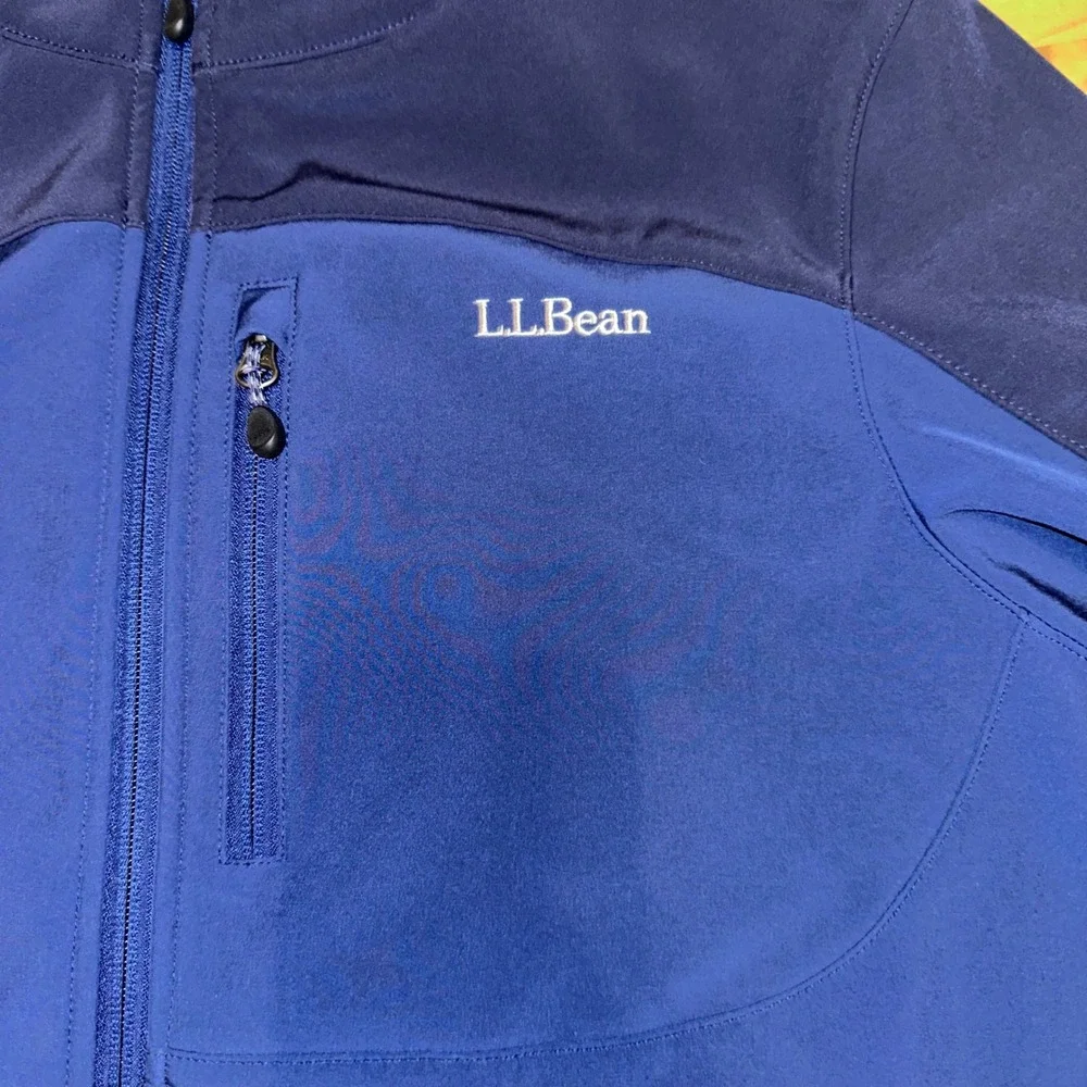 L.L. Bean Soft Shell Jacket Mens Large Blue Full Zip Lightweight‎ Outdoors